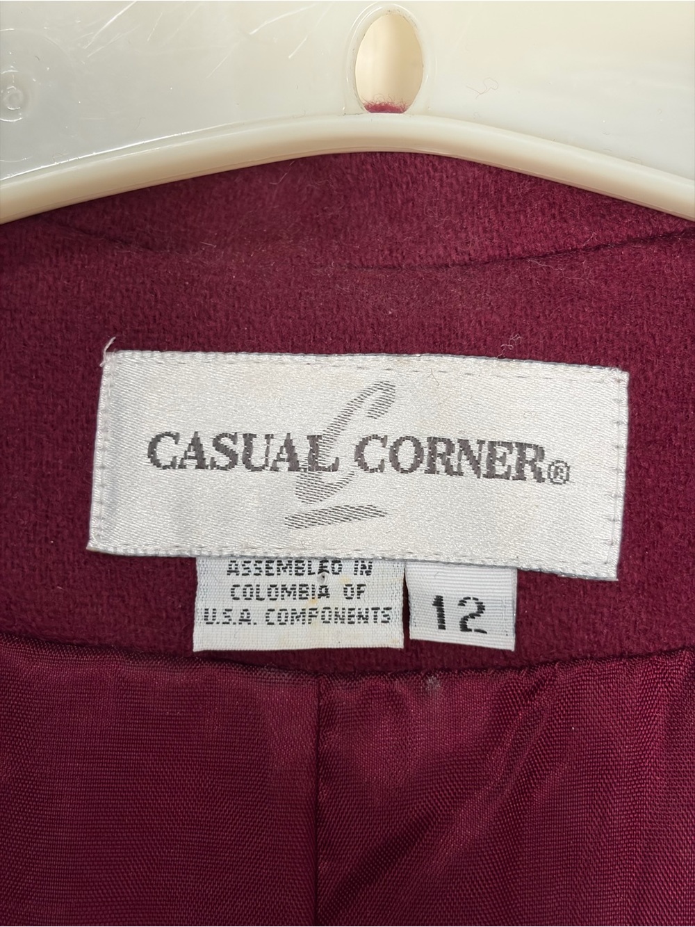 Vintage Wool Cranberry Blazer and Shorts Set Suit Casual Corner Size 12 - Picture 3 of 11